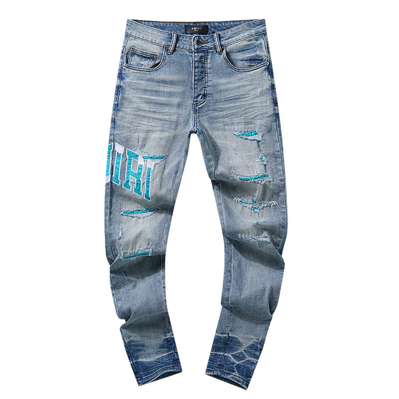 Amiri Jeans Trendy Fake Ripped Jeans