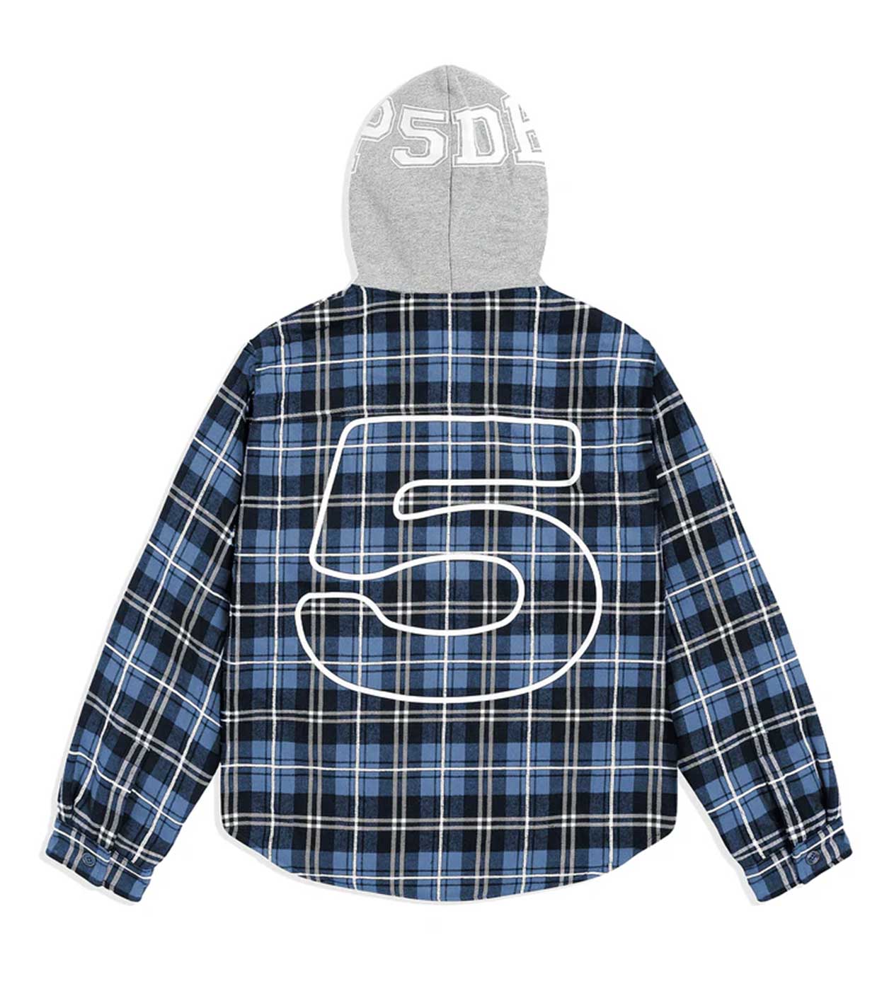 Sp5der Hooded Flannel Zip Up Blue
