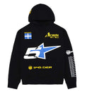 Sp5der Pit Crew Oversized Hoodie Black