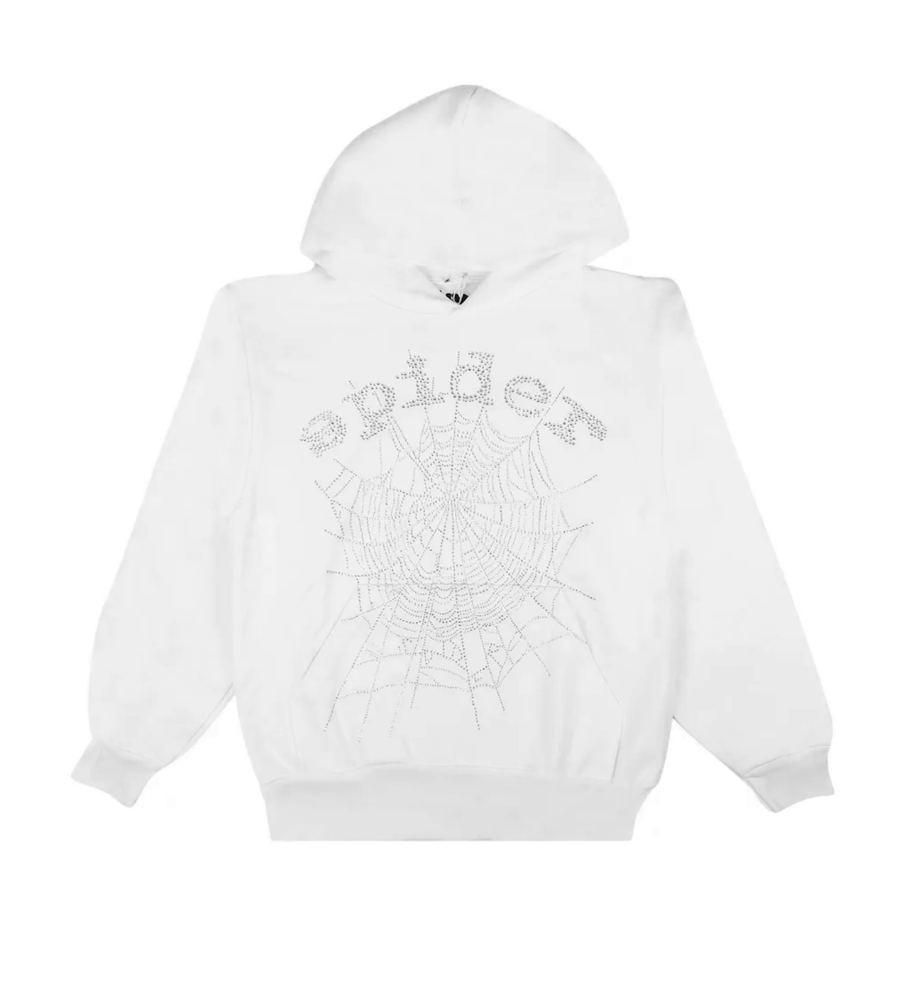Sp5der OG Rhinestone Hoodie White