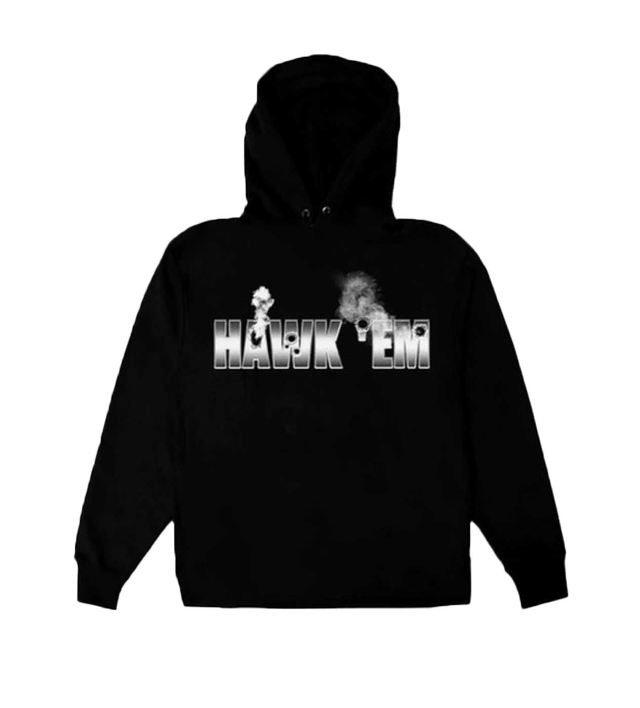 Vlone Pop Smoke Hawk Em Hoodie Black